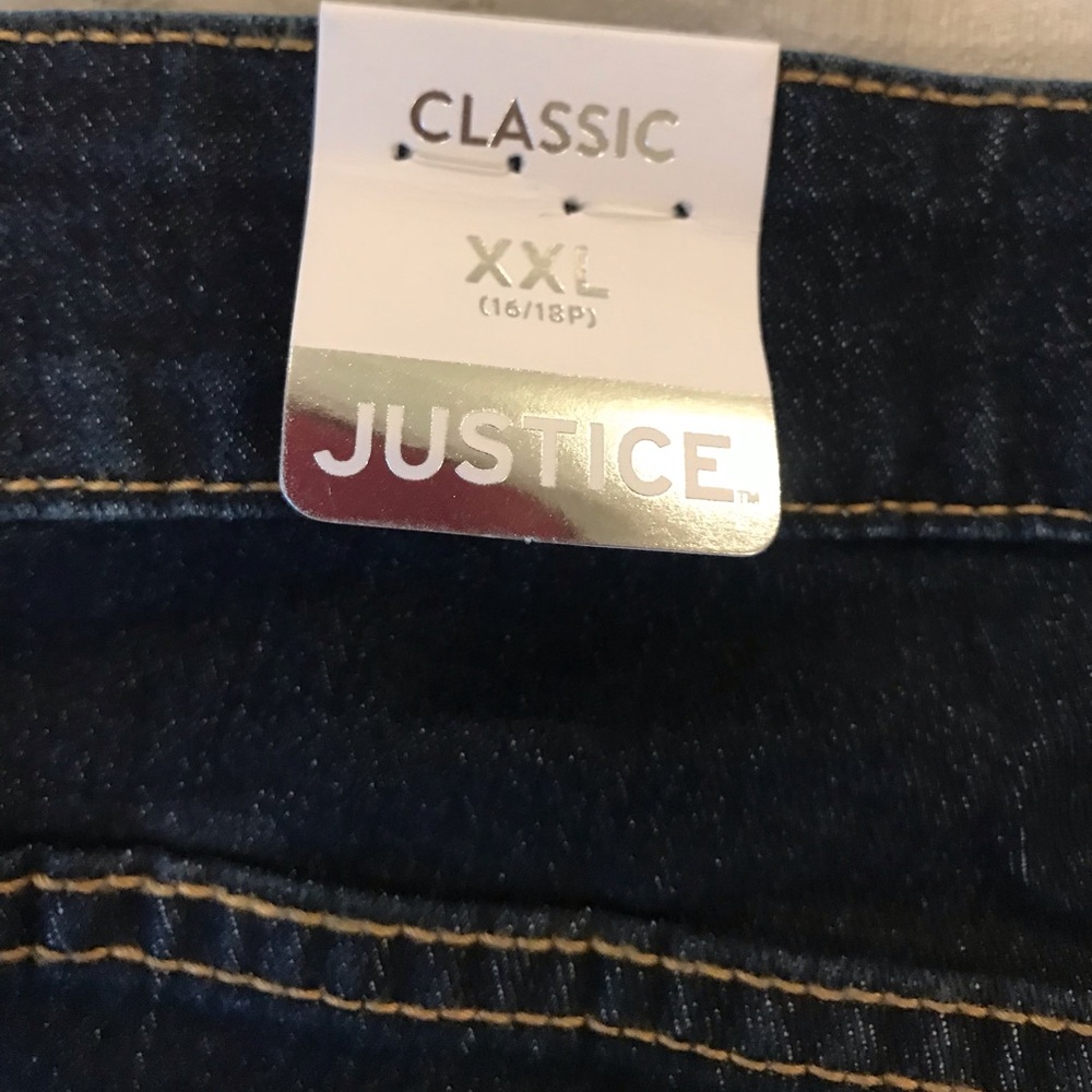 Justice Girls Dark Blue Denim Shorts NWT. Size xxl - Picture 3 of 4